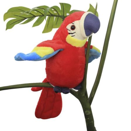 Elektrisk Plysch Papegojleksak Red
