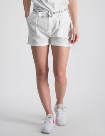 Calvin Klein LOGO TAPE TWILL SHORTS Wit Shorts Meisjes - Kids Brand Store