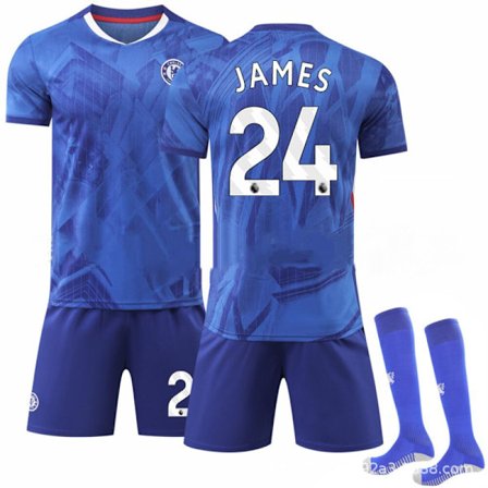 Chelsea JAMES #24 2025/2026 Kotipaita Lyhythihainen Lasten Jalkapallopaita/Shortsit/Sukat Setti Nuorten Lasten Koot