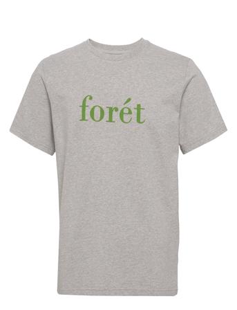 Resin T-Shirt - Fog/Dark Green T-shirts & Tops Short-sleeved Grå Forét