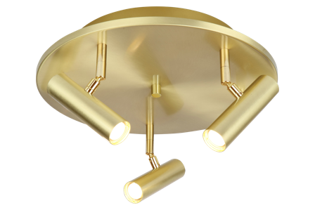 Aneta Lighting Artic 76009-25 Spotlight 3 x 6 W LED, 3000 K Matt messing, Belysning