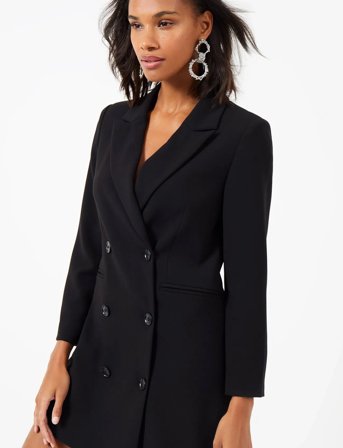 French Connection Whisper Blazer Dress - Black - 40