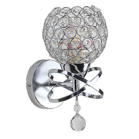 Th Moderne Stil Krystall Pendel Vegglampe Soverom Gang Stue Vegglampe Holder E14 Sokkel(1 stk, Sølv)