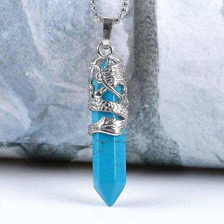 Lucky Crystal Kaulakoru Kuusikulmainen Luonnollinen Kvartsi Chakra Healing Point Riipus Korut
