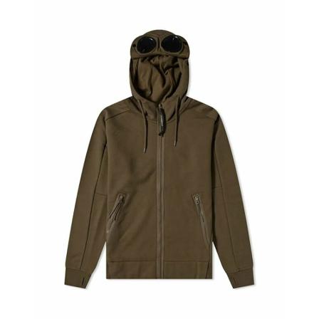 C.p. Company Diagonal Raised Fleece Goggle Hoodie Brun, Herre