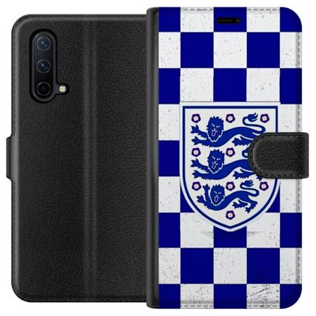 Kompatibel Tegnebogsetui til OnePlus OnePlus Nord CE 5G Grafisk skakternet mønster i blåt og hvidt med et klassisk heraldisk emblem, retro-inspirere