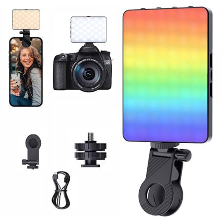 94 LED RGB Videolys, 4 Tilstande Selfie Lys (12 Speciale Lys), Fuld Farve CRI 80+ Kamera Lys, Genopladeligt Fotografi Lys til Makeup, YouTube