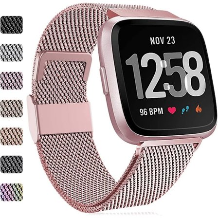 Metallrem kompatibel med Fitbit Versa-rem/fitbit Versa 2-rem, ersättningsarmband i rostfritt stål kompatibelt med Fitbit Versa 2/versa/versa