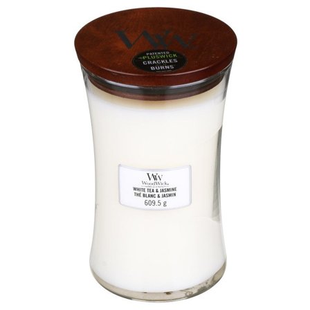 Woodwick Hourglass Candles White Tea & Jasmine 609,5gr - Candela Profumata