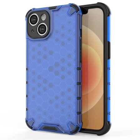 Honeycomb-etui til iPhone 14 pansret hybrid cover blå