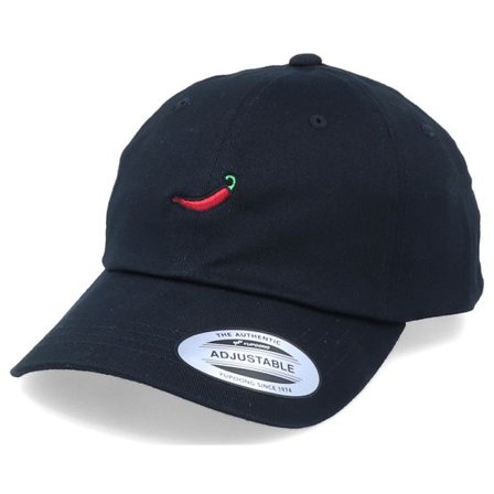 Iconic - Svart unconstructed Keps - Chili Black Dad Cap @ Hatstore