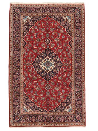 Hand Knotted Persian Keshan Rug 149X241 Dark Red/Black