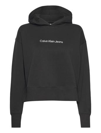Shrunken Institutional Hoodie Hoodie Svart Calvin Klein Jeans