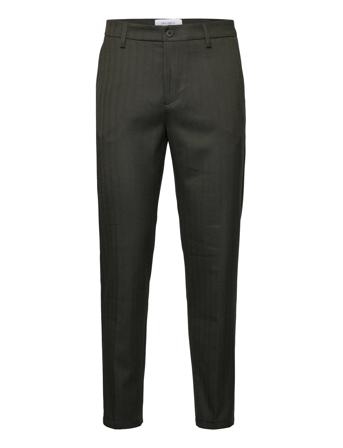 Como Reg Herringb Suit Pants Dressbukser Formelle Bukser Kakigrønn Les Deux*Betinget Tilbud