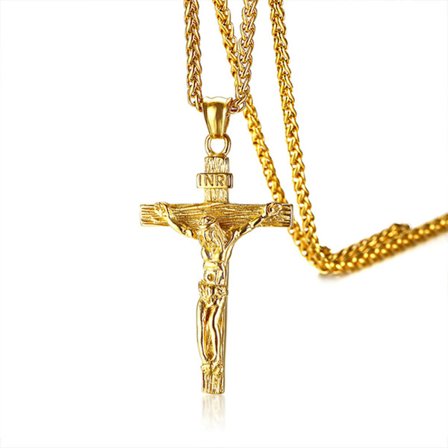 Stilren Halsband med Kors (Rostfritt Stål)