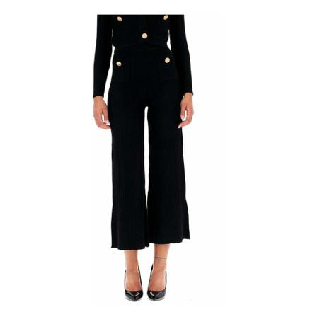 Fracomina, Wide Trousers Zwart, Dames, Maat:L