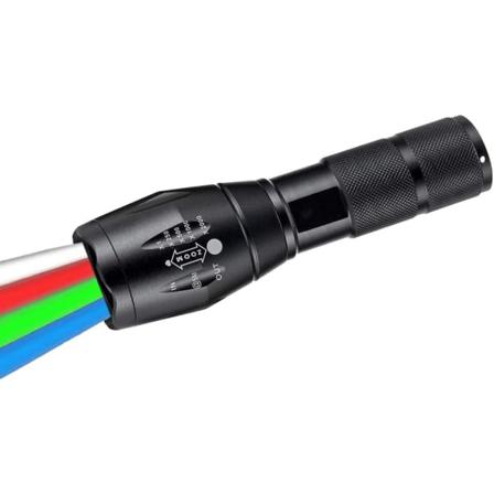 4-i-1 Led-ficklampa Med Rött Grönt Vitt Blått Ljus,