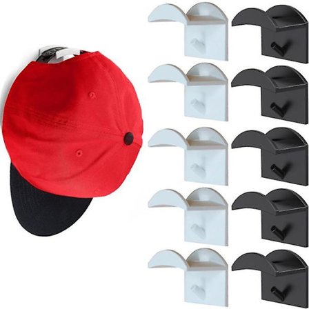 10 stk. klæbende hat holder krog til vægmontering ingen boring hat rack