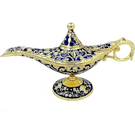 Vintage Aladdin taikalamppu suitsukkeiden polttimet kaiverrettu metalli Wi