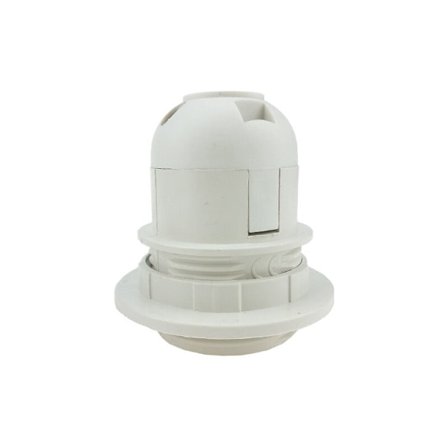 4 st E27-lamphållare - Praktisk sockel - Adapter för lampskärm i plast (vit)