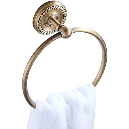 Antik pyyhekoukku, Retro messinkinen pyyheteline, vintage pyyhekoukku porauksella