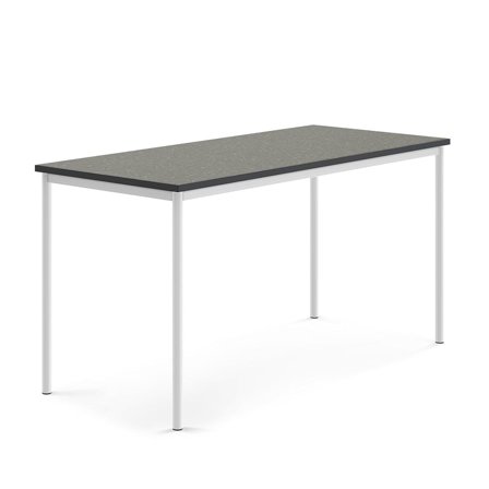 Desk SONITUS, 1800x800x900 mm, dark grey linoleum, white