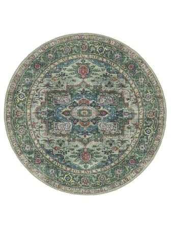 Kitchen Rug Georgia Oriental Ø 120 Cotton Green/Multicolor