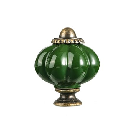 Tummanvihreät kurpitsan muotoiset nupit, 4 kpl vintage-keramiikkaisia kaapinnuppia keittiöön