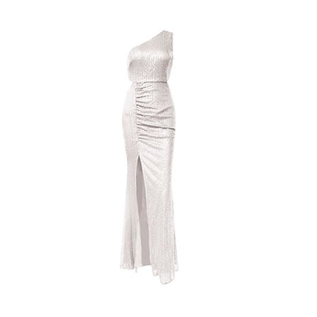 Kampanj 2023 Lång Sequin Split Aftonklänning, En Axelsequin Split Klänning, Bal Klänning, Festklänning(XS-L)