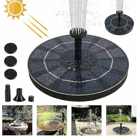 Solcellsdriven flytande pump Vattenfontän Hemträdgård Dekoration