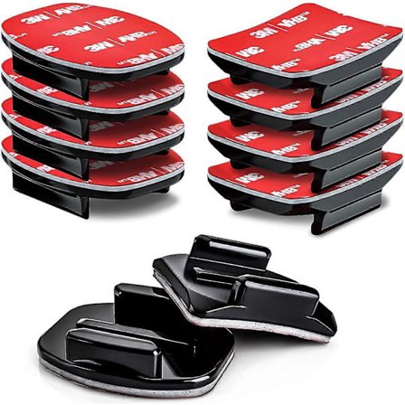 Fästes-kit med tejp & 3M-klistermärken för GoPro Hero 10 9 8 7 6 5 4 Session-kameror - 10-pack