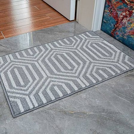 Time Cloister Designs 50 x 80 Grå Innendørs Dørmåtte med Sklisikker og Skittbestandig Gummibakside