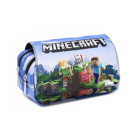 Minecraft Penalhus med Print til Spilelskere, Dobbelt Lag Penalhus Stationery Organizer til Teenagere Børn Drenge Piger Julegave