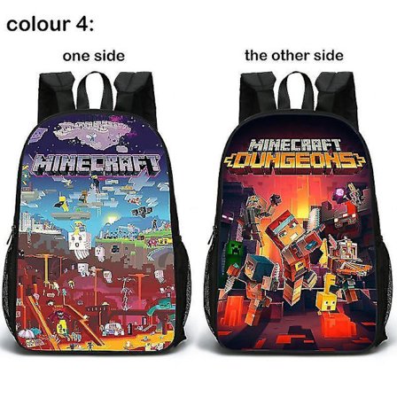 Minecraft Reppu Kaksipuolinen Koululaukku Opiskelijan Koululaukku Opiskelijalahja Syntymäpäivälahja Uusi Reppu
