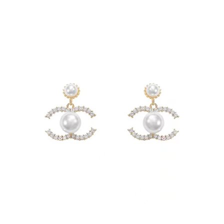 C-bogstavsøreringe Diamant Perleøreringe Cc Klassiske Øreringe Gaver