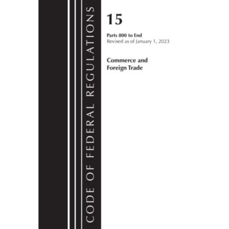 Code of Federal Regulations, Title 15 Commerce and Foreign Trade 800-End, Revised as of January 1, 2023 (häftad, eng)