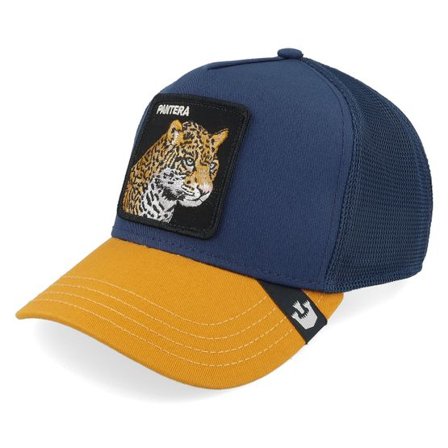 Goorin Bros. - Blå trucker Keps - Premium Pantera Indigo/Yellow A-Frame Trucker @ Hatstore