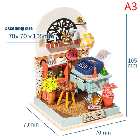 1:12 Dollhouse Miniature House Model Handmonterade Kit Leksaker Fo