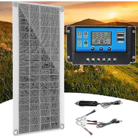 300w 12v solpanel, solpanelsæt, batteriopladersæt med 60A solcelleladecontroller til RV Yacht udendørs have