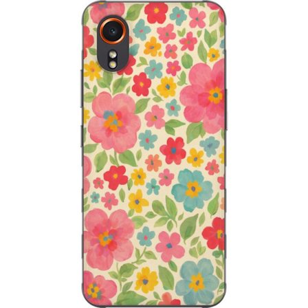 Kompatibel Mobilcover til Samsung Samsung Galaxy Xcover7 Sjove blomster i farverigt håndmalet mønster