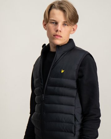 Lyle & Scott Wadded Gilet Sort Veste Dreng - Kids Brand Store