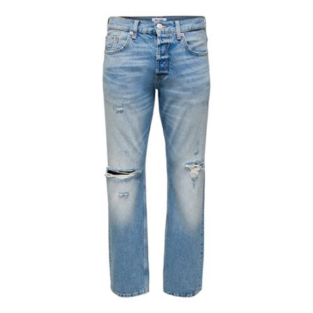Only & Sons Straight Jeans blå, Herr, Herr, Storlek: W28