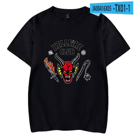 Stranger Things 4 Hellfire Club Fashion T-shirt Stil 1 Svart S