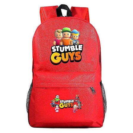 Stumble Guys Rygsæk til Teenagere - Unisex Impostor Rygsæk Skoletaske Med Sødt Penalhus til Drenge/piger