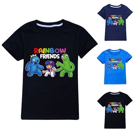 Rainbow Friends t-shirt Kid Costume Rainbow Cosplay kortärmad dark blue 160cm V