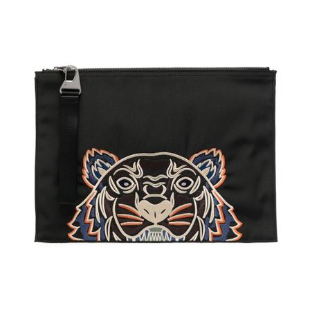 Kenzo, Kampus Pouch Zwart, Heren, Maat:ONE Size