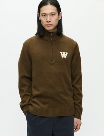 WOOD WOOD Wwtay Half Zipper 25081 - Brown - M