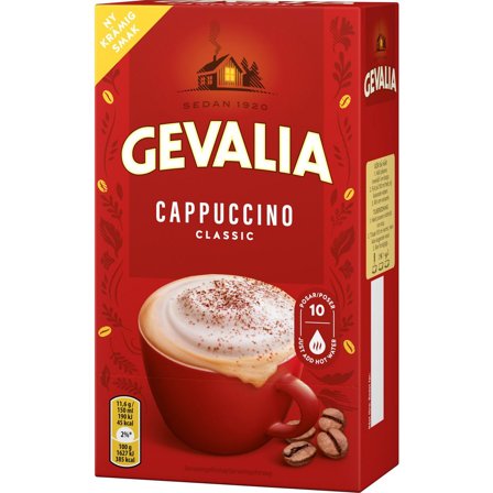 GEVALIA Kaffe Cappuccino Original 10/fp - Lyreco - Kök och servering - Kaffe och te - Instantkaffe