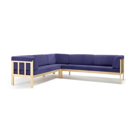 Ecksofa 3x3 KIM, Medley-Stoff, blau-violett