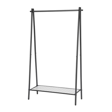 Klesstativ med skohylle og robust stålramme - Matt svart
